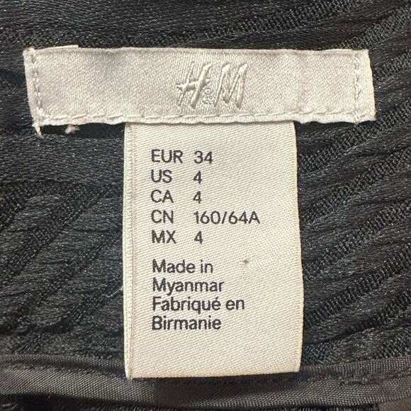 H&M Women's Size 4 Black Brocade Midi Skirt Textured Wrap Trendy Boho Chic Midi - Picture 5 of 7